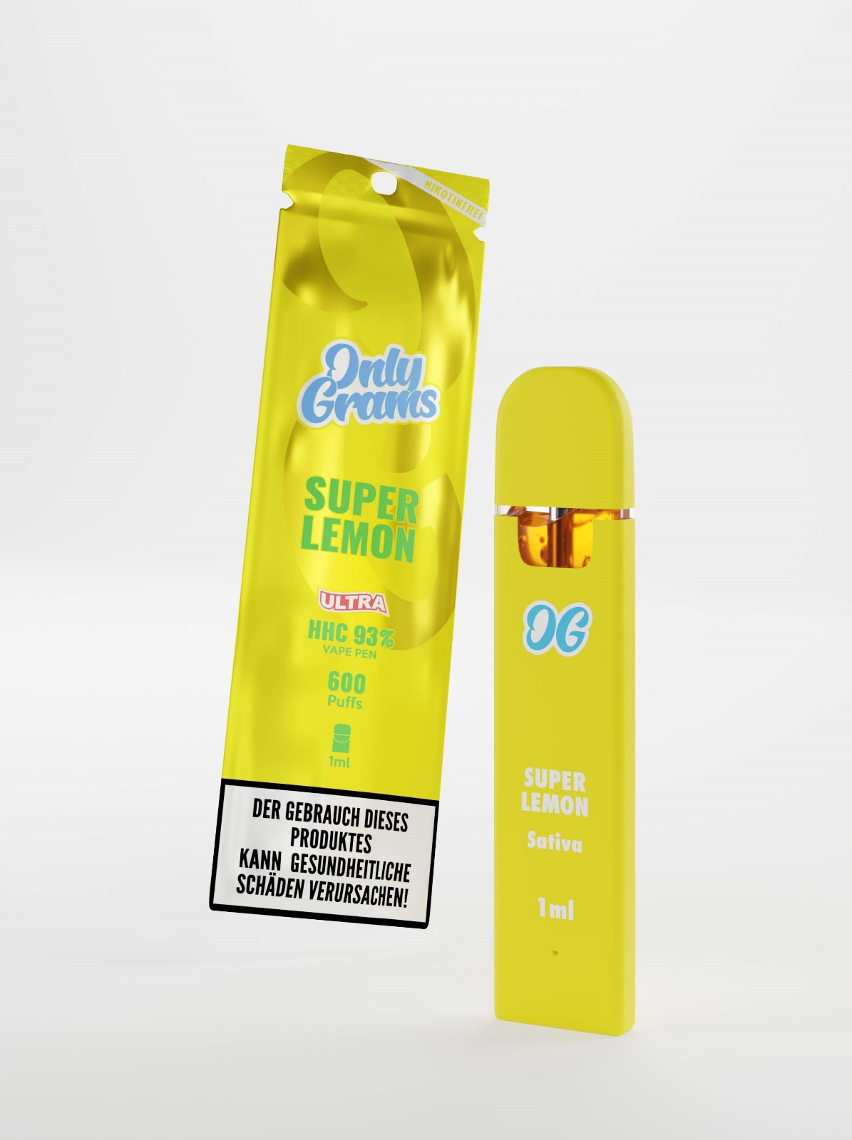 Only Grams - Super Lemon (Sativa) - 93% HHC 1 ml Disposable Vape Pen